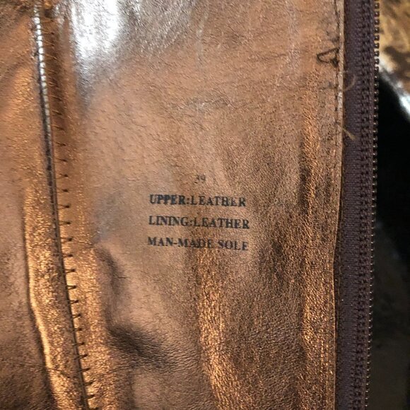 Vintage Style Gold Knee Length Leather Dress Boot - Picture 7 of 16